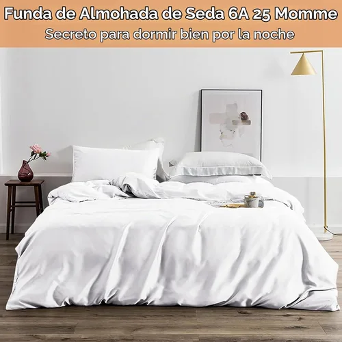 Vista 5 de Funda de almohada de seda para cabello y piel, paquete de 2 fundas de almohada 100% seda de morera 25 momme, 600 hilos, fundas de almohada de seda