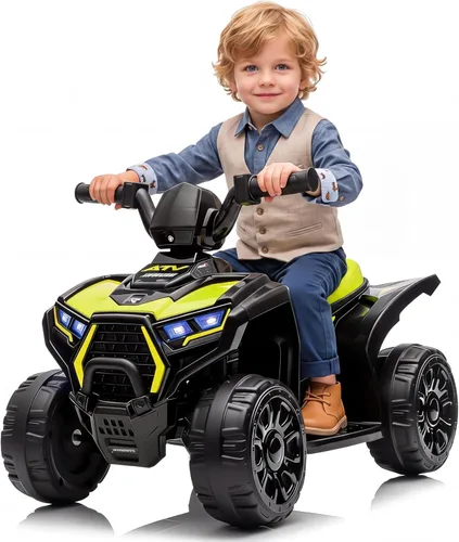Vista 9 de ATV eléctrico para niños - Quad de 6 V y 4 ruedas con luces y música Azul