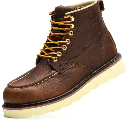 Vista 4 de Botas de trabajo para hombre - Botas de trabajo de 6 pulgadas con punta de cuña suave, Botas de trabajo impermeables para hombre