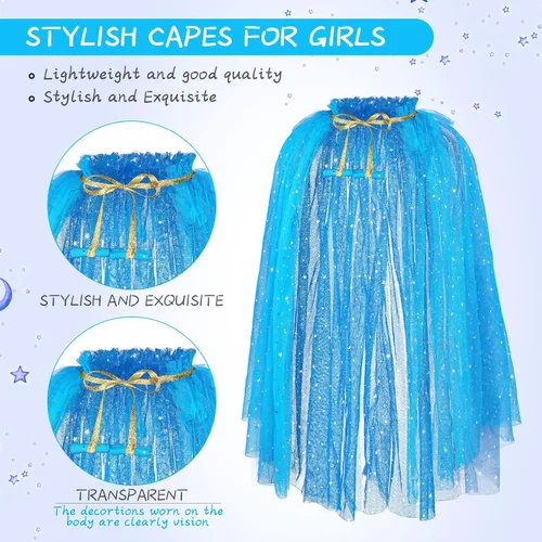 Vista 3 de JaGely 6 piezas de capa de princesa para fiesta de disfraces de niñas