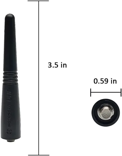 Vista 2 de Antena UHF Stubby - Antena corta compatible con Motorola HT750 HT1250 HT1550 CP200D CP200 PR400 EX500 EX600 CP040 Paquete de 2