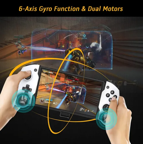 Vista 3 de Mango ergonómico para Nintendo SwitchSwitch OLED para modo de mano con giroscopio de 6 ejes mapeo de botón trasero vibración carga rápida PD