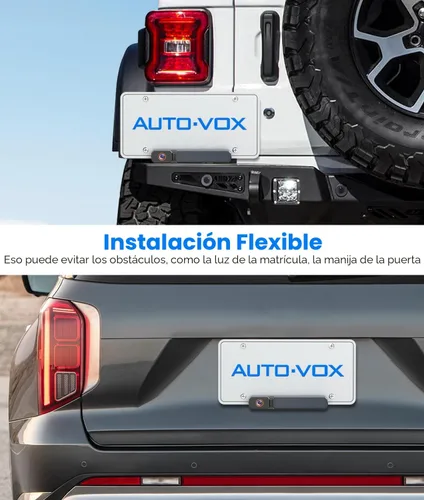 Vista 8 de AUTO-VOX Cámara de respaldo inalámbrica solar con monitor de 5" 1080P: Batería de 5000mAh, 2 minutos de instalación DIY y 2 cámaras de respaldo