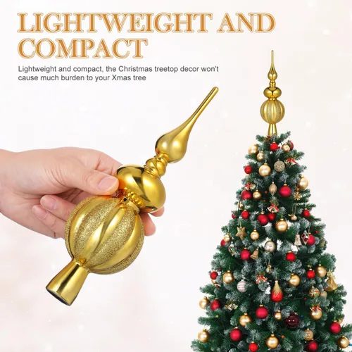 Vista 5 de Artibetter Estrella Brillante para Árbol de Navidad Remates de Árbol de Navidad Pintados a Mano Decoración Superior de Plástico para Temporada