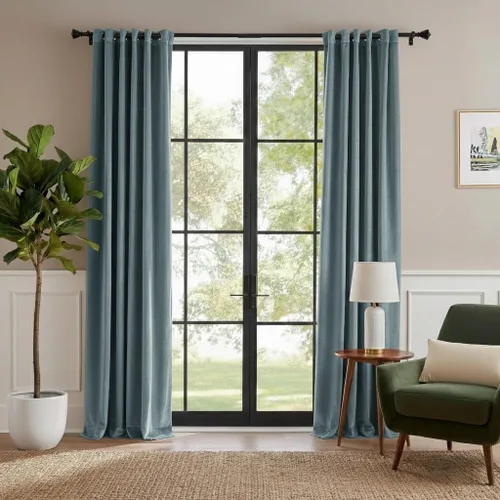 Vista 16 de RYB HOME Cortinas de terciopelo 100% opacas para sala de estar, cortinas de guardería con bloqueo de luz, 2 paneles, cortinas de ventana con Beige
