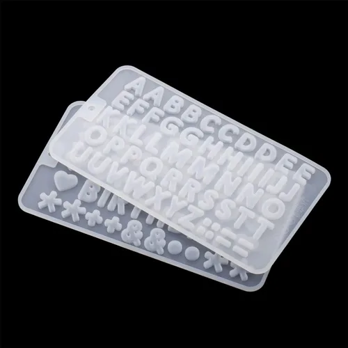 Vista 5 de 1 unidades/paquete de moldes de silicona con números del alfabeto, colgante de cristal, resina epoxi para manualidades de pasteles de chocolate