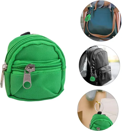 Vista 2 de 1 juego de mini mochila, monedero, llaveros con cremallera, bolsas de cambio, lindo mini bolso llavero colgante para llaves y artículos esenciales