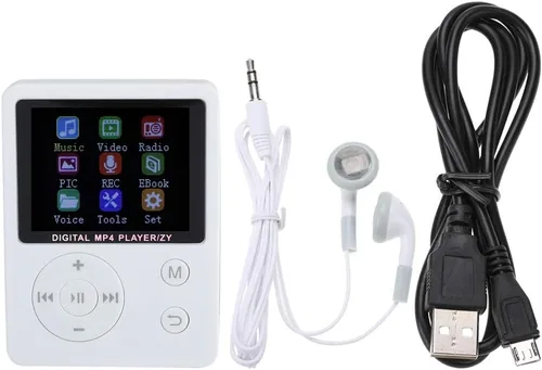 Vista 7 de MP3 portátil ligero y delgado, reproductor de música MP4 con altavoz auricular HiFi sin pérdida de sonido y ranura para tarjeta TF, reproductor
