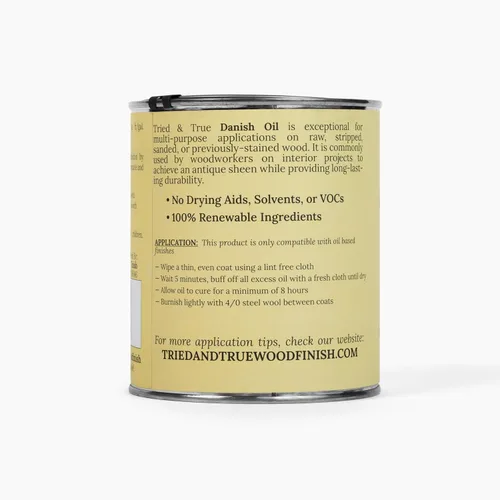 Vista 2 de Tried & True Aceite danés, cuarto de galón - Aceite de linaza polimerizado puro para acabado de madera, ideal para muebles, piezas rústicas