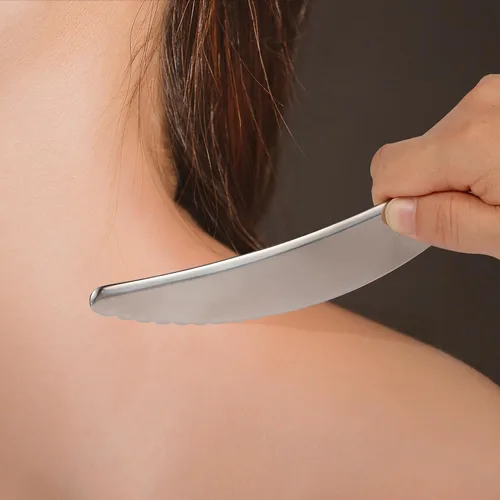 Vista 5 de Gua Sha - Rascador muscular de acero inoxidable para el cuidado del cuerpo, masaje Guasha todo en uno, terapia física de tejidos blandos