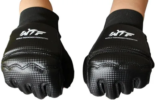 Vista 6 de Guantes de taekwondo para hombre y niños, saco de boxeo, artes marciales, artes marciales, artes marciales, lucha, grappling, Muay Thai, Negro