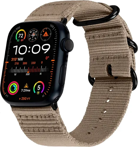 Vista 15 de Carterjett - Correa para Apple Watch 1.732 pulgadas, 1.654 pulgadas, 1.575 pulgadas, 1.496 pulgadas, nailon NATO, correas iWatch, mujeres y hombres