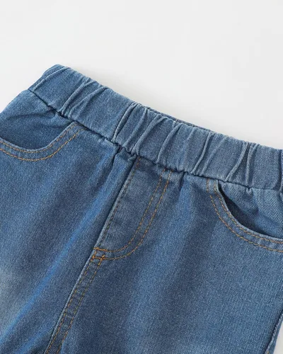 Vista 5 de Mioglrie Ropa para niña pequeña, conjunto de pantalones de mezclilla, ropa de bebé para niña pequeña