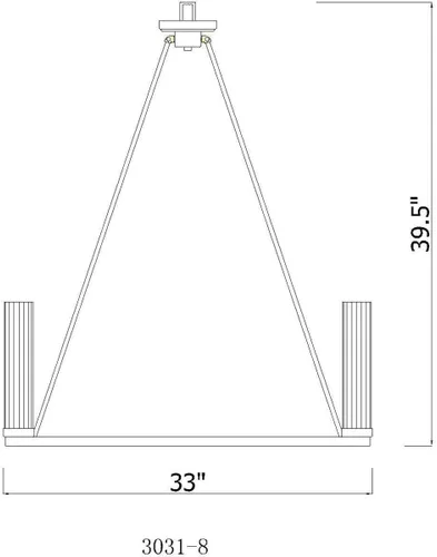 Vista 8 de Z-Lite 3031-8BRZ Beau Candelabro, 8 luces 480 vatios totales, bronce