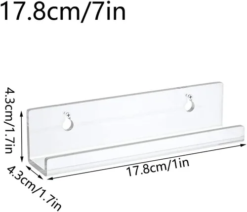 Vista 3 de Soporte para discos de vinilo acrílico de 7 pulgadas, soporte transparente para álbum de pared de CD, estantes flotantes invisibles para discos
