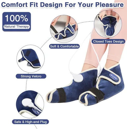 Vista 3 de AOBOCO 1 par de almohadillas térmicas de pies para fascitis plantar, calentadores de pies calentados para tendinitis de Aquiles, esguince de talón