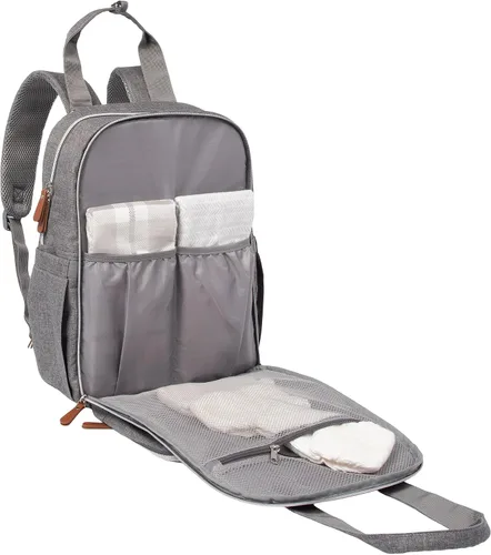 Vista 9 de Trend Lab Mochila para pañales con almohadilla extraíble para cambiador, incluye apertura de cremallera para toallitas de bebé y bolsillos aislados