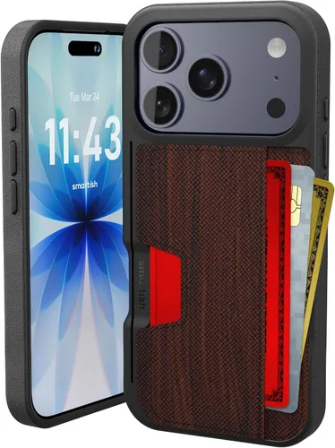 Vista 62 de Smartish Funda tipo cartera para iPhone 11 Pro - Wallet Slayer Vol. 2 [soporte protector delgado] tarjetero (seda) - Black Tie Affair