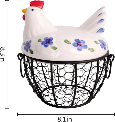 Vista 7 de Cesta de almacenamiento de huevos de estilo granja/cestas decorativas de almacenamiento de cocina
