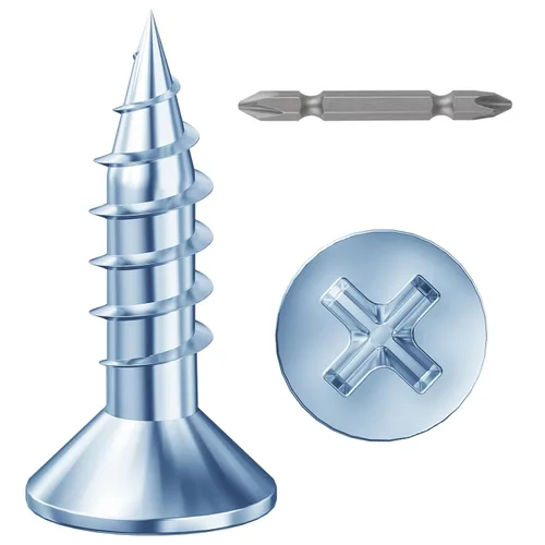 Vista 10 de Wensilon # 4X1 (460PCS) Tornillo de madera negro de cabeza plana 3X25, cabeza plana autorroscante de metal rápido