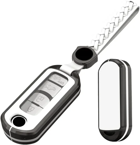 Vista 9 de Alloy Metal Key Fob Cover,2 Pack Compatible with Mazda 3 6 8 Miata MX-5 CX-3 CX-5 CX-7 CX-9 RX-8 Negro