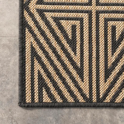 Vista 4 de nuLOOM Harvey - Alfombra abstracta de enrejado para interiores y exteriores, 4 x 6, carbón