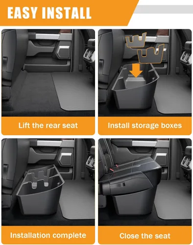 Vista 7 de KINGGERI Cajas de almacenamiento para debajo del asiento compatibles con Ford F-150 F150 SuperCrew Cab 2015-2026, Ford F-250 F-350 F-450 F-550 Super