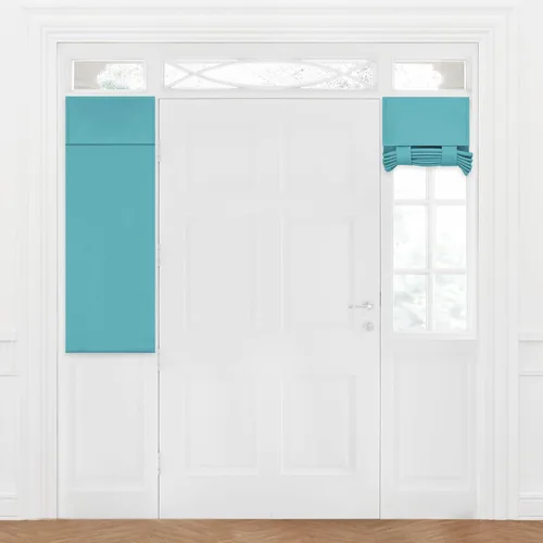 Vista 90 de Deconovo Cortinas opacas para puerta, bolsillo para cortinero y cortinas de bloqueo con aislamiento térmico para dormitorio, 137.16 x 189.2 cm, azul
