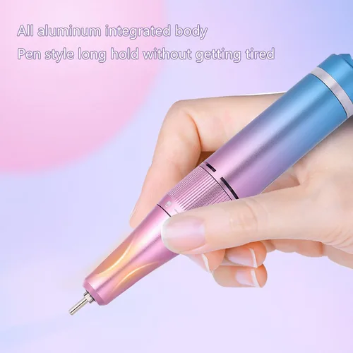Vista 8 de Peiiwdc Taladro de uñas eléctrico para uñas, portátil, recargable, 40000 rpm, juego de manicura y pedicura eléctrica profesional