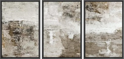 Vista 275 de wall26 Lienzo enmarcado para pared, juego de arte de acuarela pastel, paisaje rural, ilustraciones con formas abstractas, arte moderno, decorativo