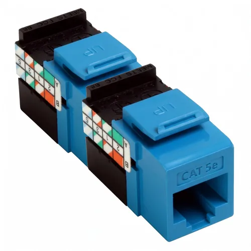 Vista 4 de Leviton Adaptador QuickPort de 8 cables Cat 5e, enchufe Jack, paquete de 10, 5G108-AW5, blanco