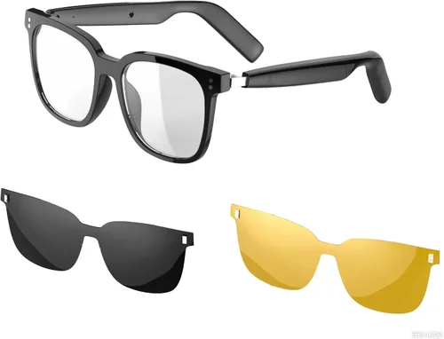 Vista 11 de Xmenha Gafas Bluetooth inteligentes para hombres Altavoz de audio Gafas Bluetooth Auriculares con altavoces Smart Glass azul diente gafas de sol