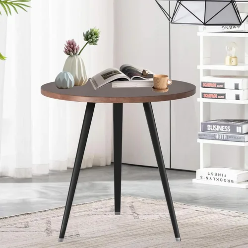 Vista 2 de Mesa de comedor redonda, mesa de conferencias redonda multiusos de 35 pulgadas con patas de aluminio para sala de estar, mesa de cocina pequeña