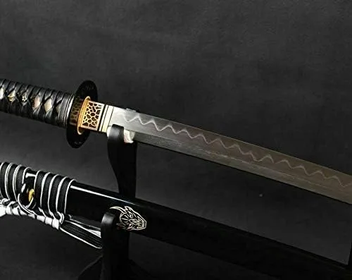 Vista 3 de Espada Excelente Kill Bill Katana Japonesa Samurai Espada Real Arcilla Templada Doblada Stee