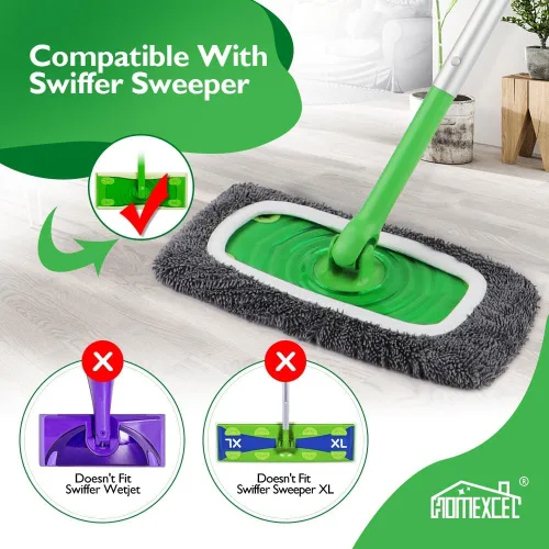 Vista 2 de HOMEXCEL Almohadillas de Trapeador de Microfibra Reutilizables Compatibles con Swiffer Sweeper-Paquete de 8 Repuestos de Almohadillas Húmedas