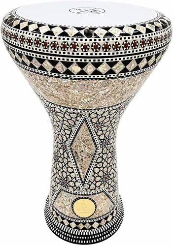 Vista 12 de ¡Nuevo! Gawharet El Fan Clásico 17" Darbuka de Madre de Perla Percusión de Tambor (Rey Árabe)