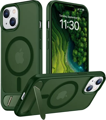 Vista 14 de Temdan Funda para Samsung Galaxy Z Fold 8, compatible con MagSafe, protector de pantalla HD integrado y función atril, protección de bisagra Negro
