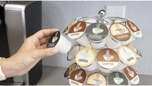Vista 6 de Nifty – Carrusel para cápsulas de café, gira 360 grados, tabla giratoria, organizador de encimera para oficina o cocina