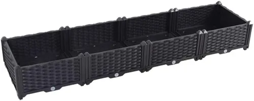 Vista 35 de BAOYOUNI - Juego de jardinera cuadrada para interiores o exteriores, maceta de plástico, caja de cultivo para verduras frescas, hierbas, flores