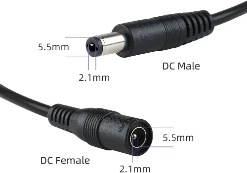 Vista 4 de DC 60 feet 12V Power Adapter Extension Cable 2.1mm x 5.5mm Compatible with DC Adapter Cord Fit for CCTV Security Camera Wireless IP Camera