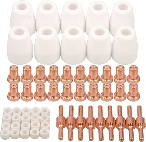 Vista 8 de 60pcs PT-31 Niquelado Extendido Aire Plasma Boquilla de Corte Electrodo Consumibles Fit CUT-40 CUT-50D CT-312