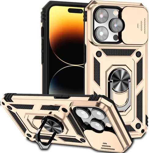 Vista 36 de Funda magnética compatible con iPhone 14 Pro de 6.1 pulgadas, funda magnética para iPhone 14 Pro con cubierta de cámara y soporte de grado militar
