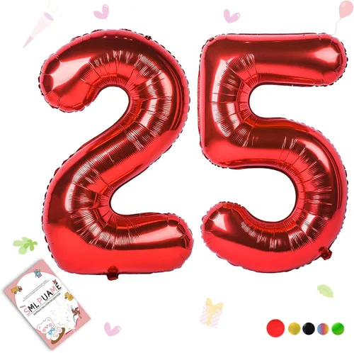 Vista 82 de Globos grandes de 40 pulgadas de números del 0 al 9, globos numéricos para decoración de fiesta de cumpleaños, globos de helio de aluminio