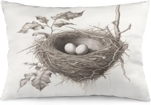 Vista 12 de Funda de almohada rústica de 12 x 20 pulgadas, diseño de cabaña en el bosque, súper suave, funda de cojín impresa de doble cara, funda de almohada