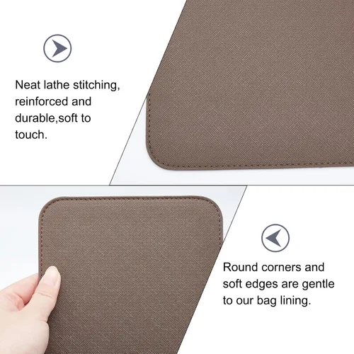 Vista 4 de WADORN Moldeador de base de bolso de piel sintética, cojines inferiores rectangulares de 11.8 x 5.9 pulgadas, bolsa de cuero vegano, forro grueso