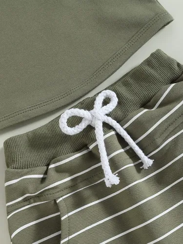 Vista 3 de Engofs 2 piezas de ropa de verano para bebé, sin mangas, camiseta sin mangas y pantalones cortos