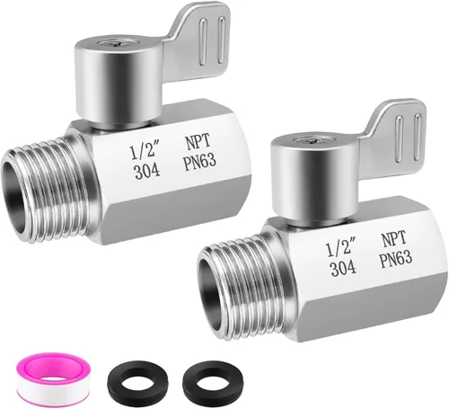Vista 9 de Válvula de cierre del cabezal de ducha,304 Acero inoxidable 1/2 "Mini válvula de bola NPT Thread,Válvula de control de flujo de cabezal de ducha