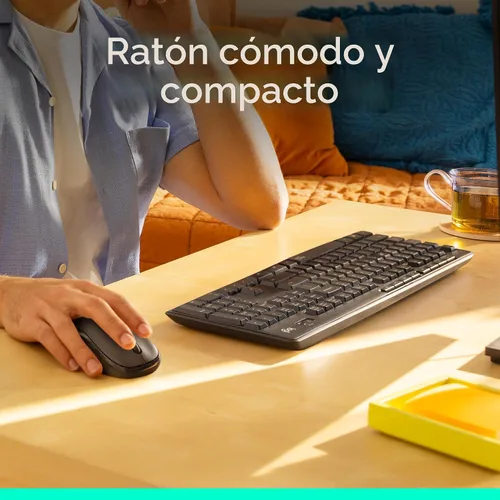 Vista 6 de Logitech MK295 Combo de ratón y teclado inalámbrico con tecnología SilentTouch, teclado numérico completo, seguimiento óptico avanzado, inalámbrico