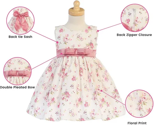 Vista 4 de Lito - Vestidos de Pascua para niña primavera verano niña 100 algodón