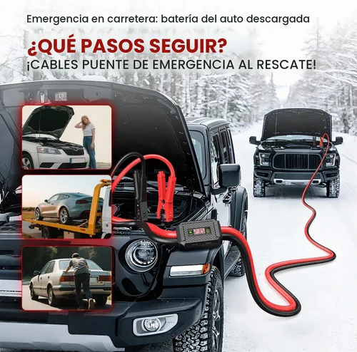 Vista 6 de TOPDC Cables de puente resistentes de 1000 amperios para batería de automóvil, cables resistentes para camiones diesel, kit de cables de puente